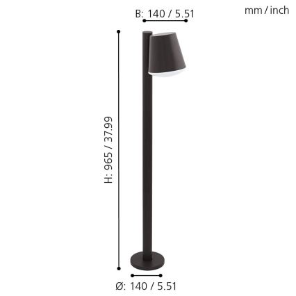 Eglo - Lámpara de exterior LED RGB regulable CALDIERO-C 1xE27/9W/230V antracita IP44