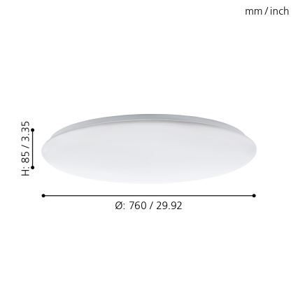 Eglo - Plafón LED regulable LED/60W/230V + mando a distancia