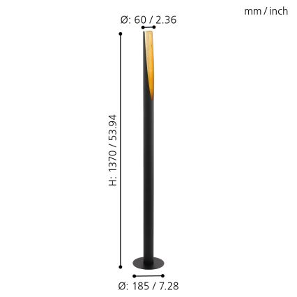 Eglo - Lámpara LED de pie 1xGU10/4,5W/230V negro