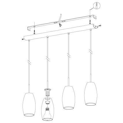 Eglo - Lámpara colgante 4xE27/40W/230V