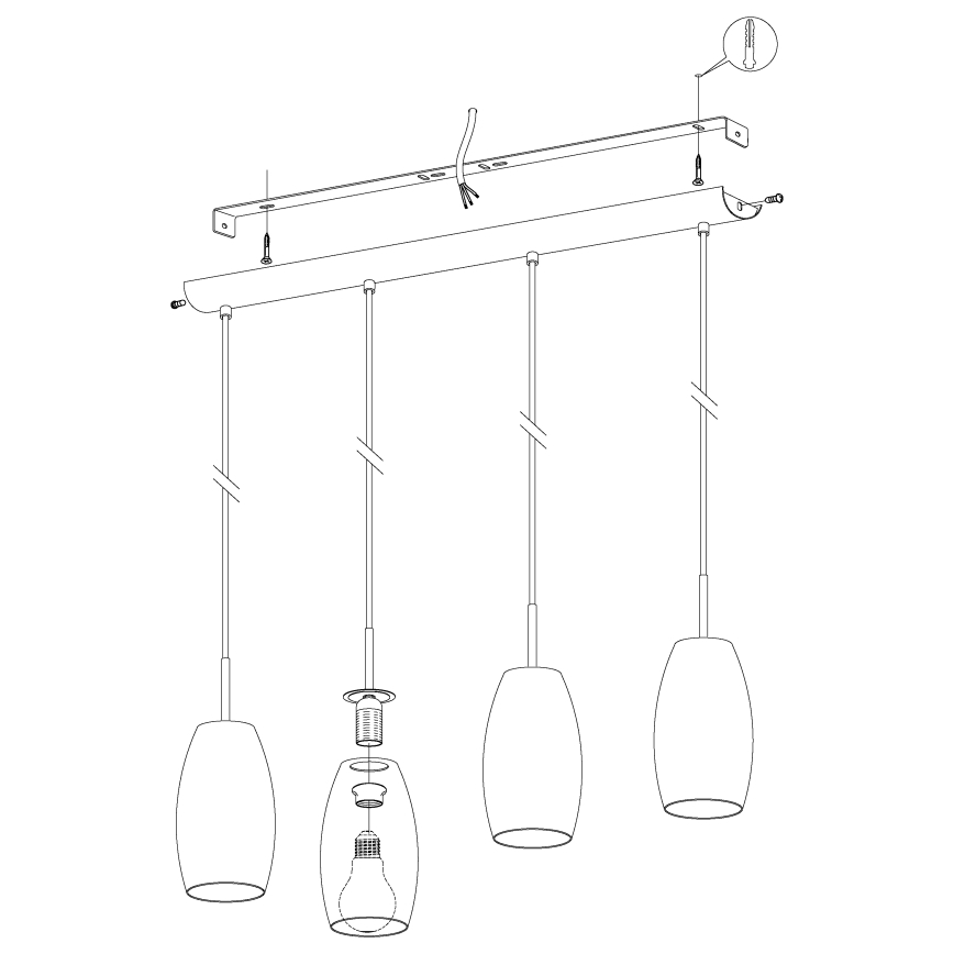 Eglo - Lámpara colgante 4xE27/40W/230V
