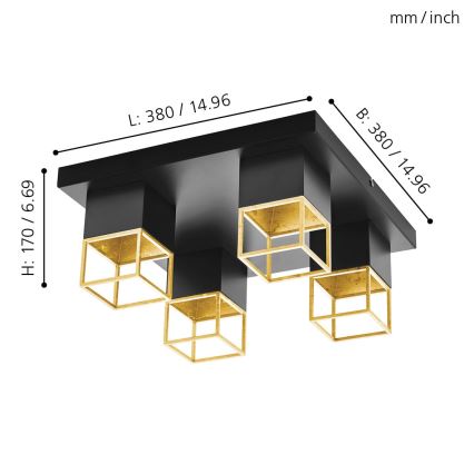 Eglo 97731 - LED Lámpara de techo MONTEBALDO 4xGU10/5W/230V