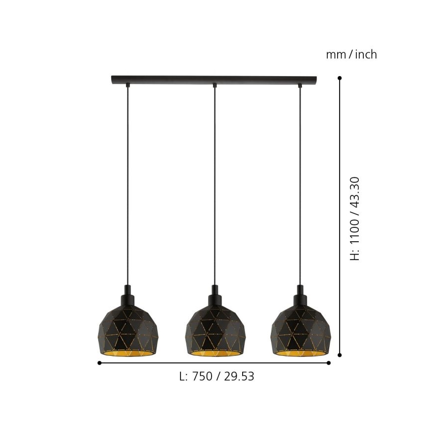 Eglo - Lámpara colgante 3xE14/40W/230V