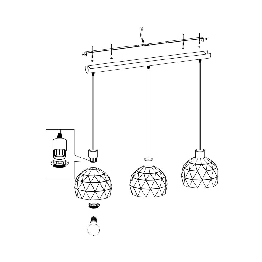 Eglo - Lámpara colgante 3xE14/40W/230V