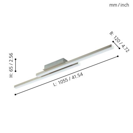 Eglo - LED RGB Lámpara de techo regulable FRAIOLI-C 2xLED/17W/230V