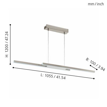 Eglo - Lámpara colgante LED RGB regulable FRAIOLI-C 2xLED/17W/230V