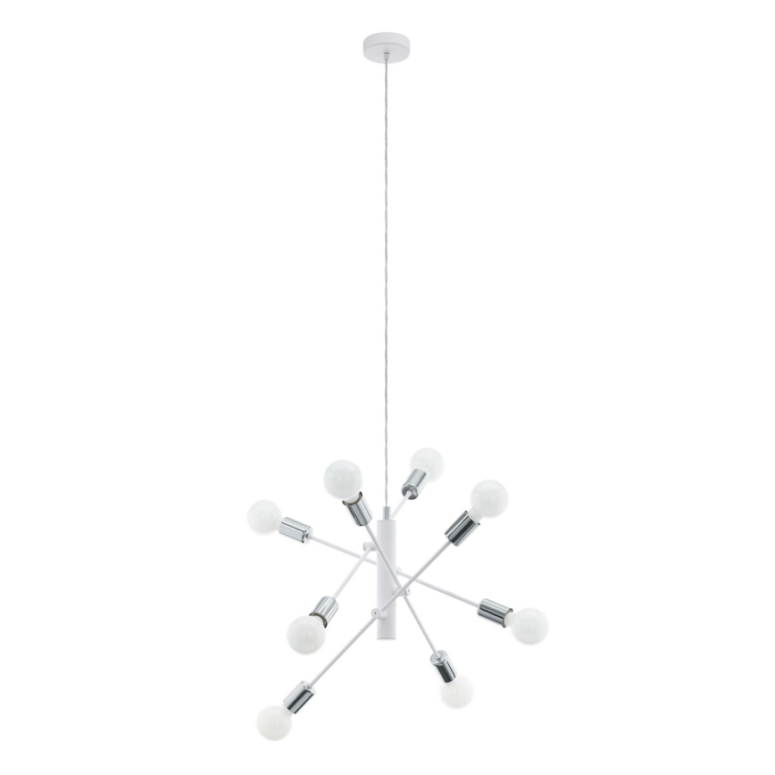 Eglo - Lámpara colgante 8xE27/60W/230V blanco