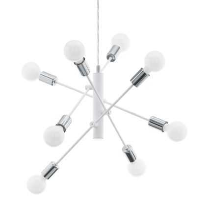 Eglo - Lámpara colgante 8xE27/60W/230V blanco