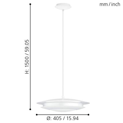 Eglo - LED RGB Lámpara colgante regulable MONEVA-C LED/18W/230V