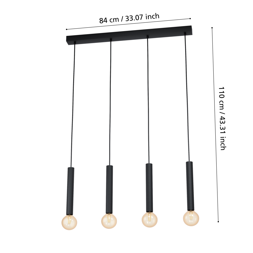 Eglo - Lámpara colgante 4xE27/60W/230V