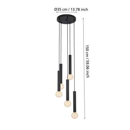 Eglo - Lámpara colgante 5xE27/60W/230V