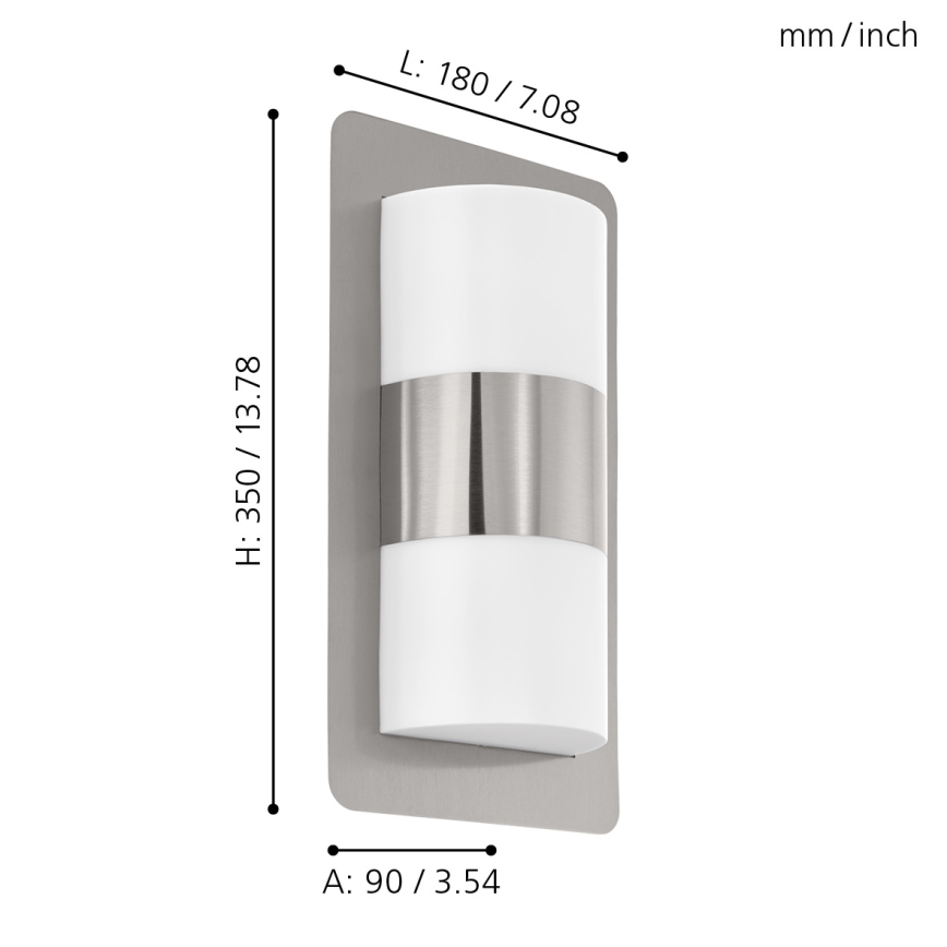Eglo - Lámpara de exterior 2xE27/10W/230V IP4cromo mate