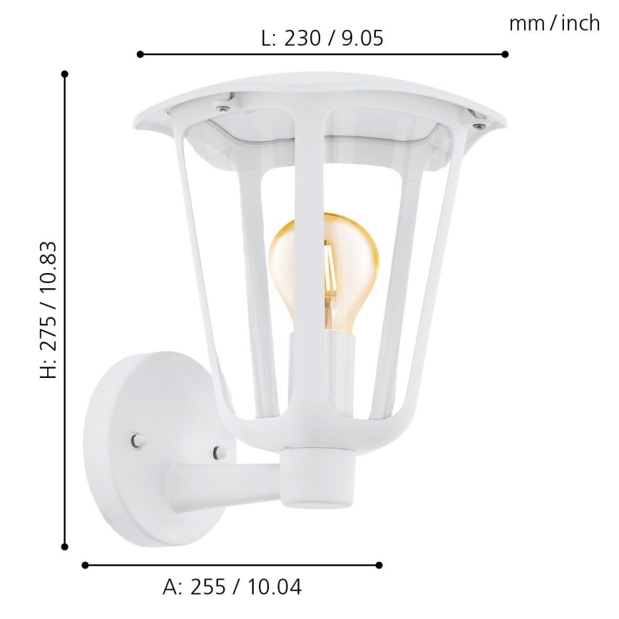 Eglo - Aplique de exterior 1xE27/60W/230V IP4blanco