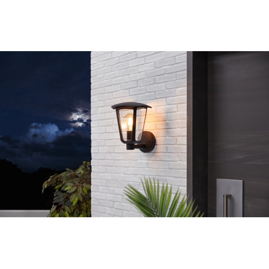 Eglo 98119 - Aplique de exterior MONREALE 1xE27/60W/230V IP44 negro