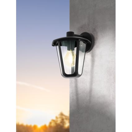 Eglo 98121 - Aplique de exterior MONREALE 1xE27/60W/230V IP44 negro