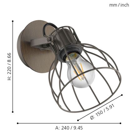 Eglo - Foco de pared 1xE27/40W/230V