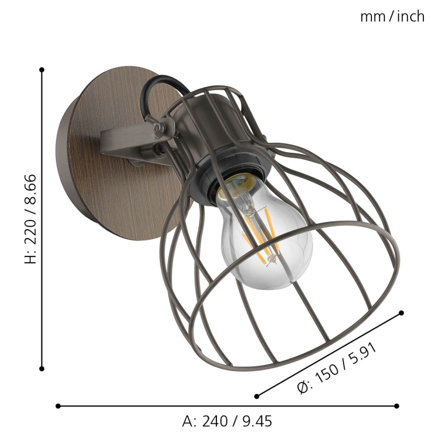 Eglo - Foco de pared 1xE27/40W/230V