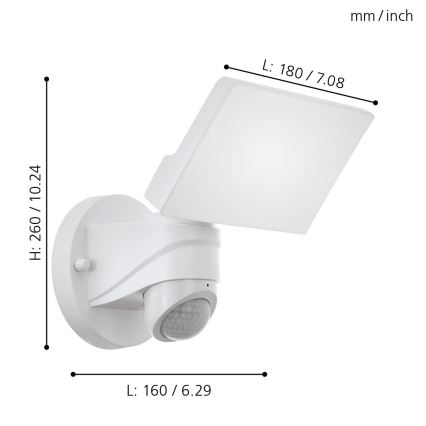 Eglo - Lámpara de exterior LED con sensor LED/15W/230V IP44