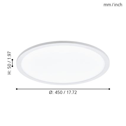 Eglo - Plafón LED regulable LED/19,5W/230V + CR