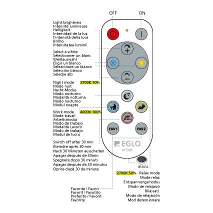 Eglo - LED Plafón regulable LED/14W/230V + control remoto