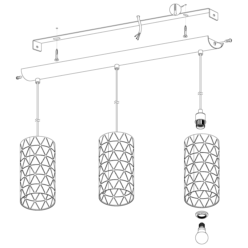 Eglo - Lámpara colgante 3xE27/40W/230V