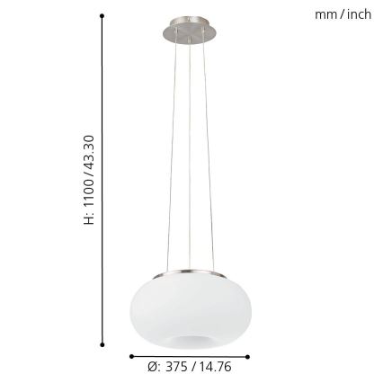 Eglo - LED RGB Lámpara colgante regulable OPTICA-C LED/21W/230V diá. 37,5 cm