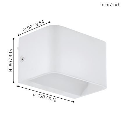 Eglo - Aplique LED LED/6W/230V 3000K blanco