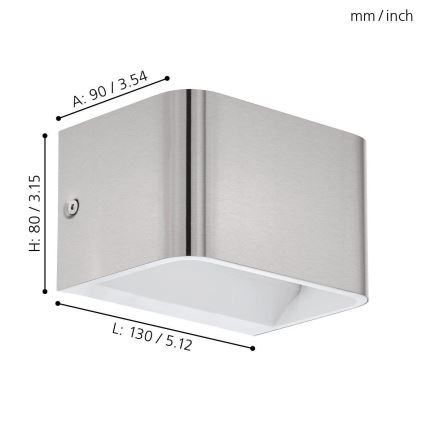 Eglo - Aplique LED LED/6W/230V 3000K cromo mate