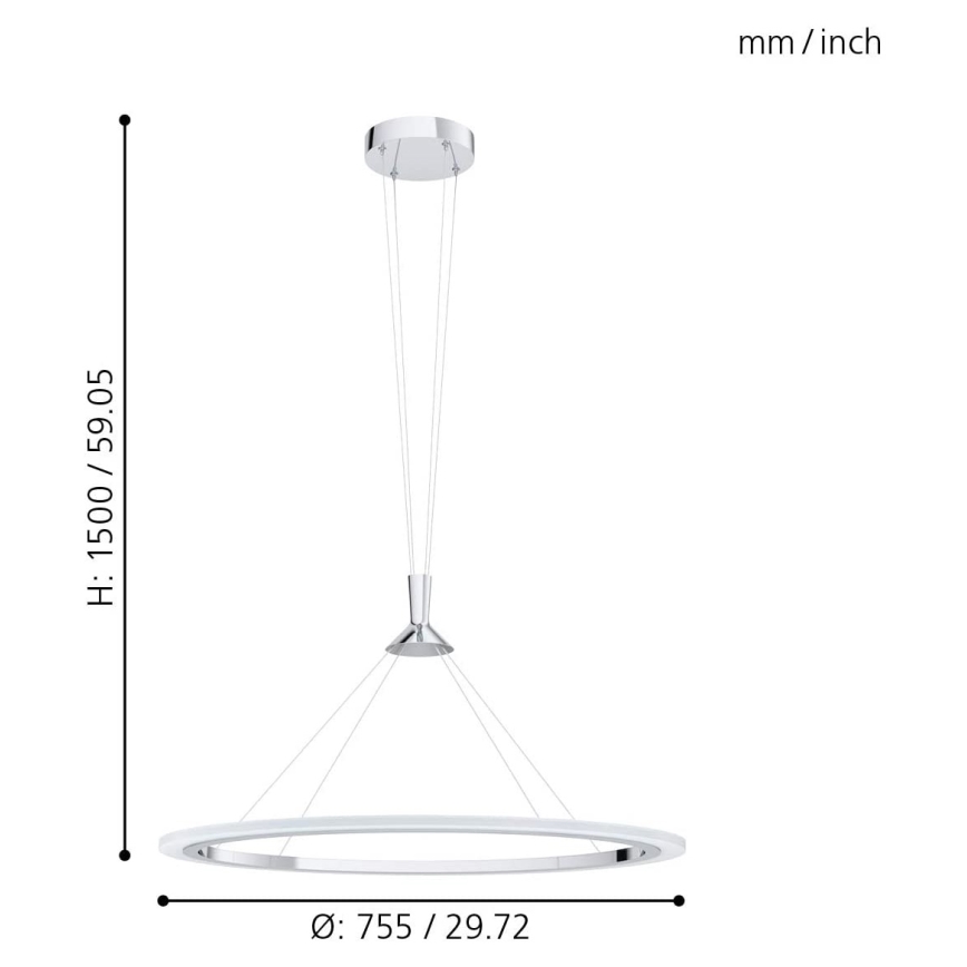 Eglo - LED RGB Lámpara colgante regulable HORNITOS-C LED/37W/230V + control remoto