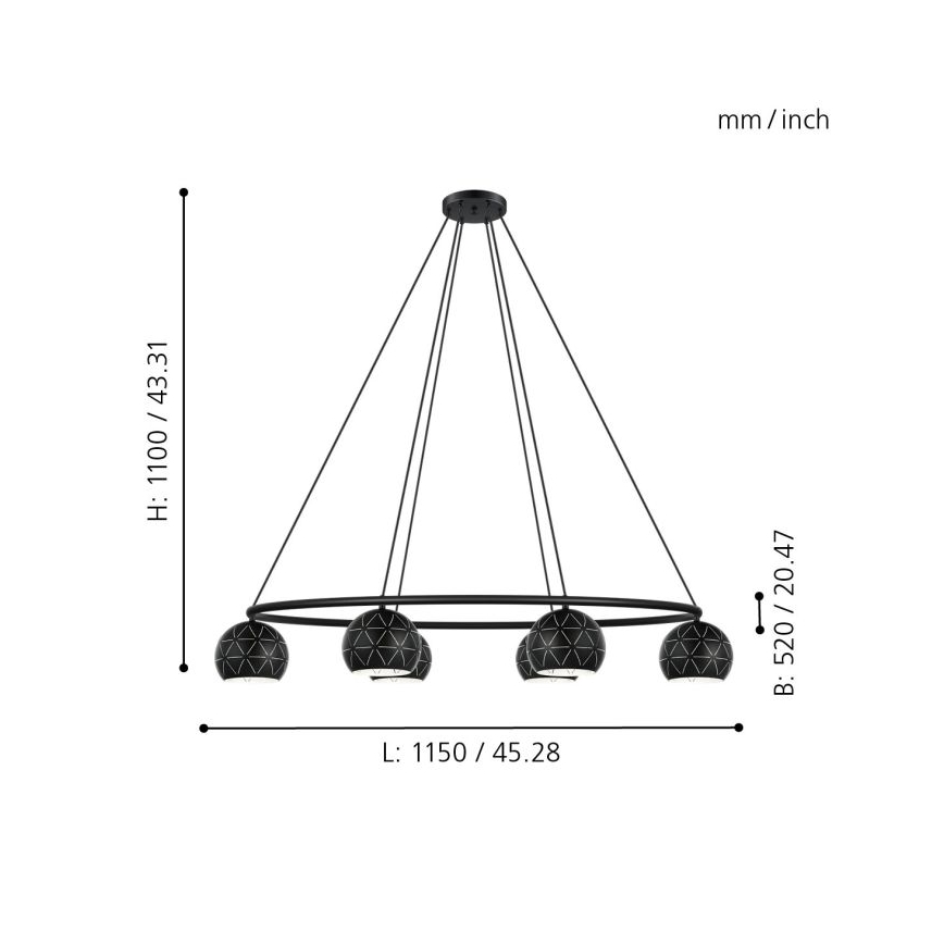Eglo - Lámpara colgante 6xE14/40W/230V