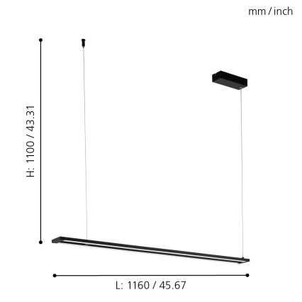 Eglo - Lámpara LED colgante LED/27W/230V