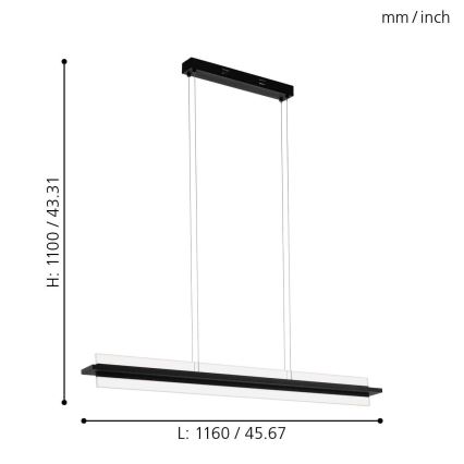 Eglo 98495 - Lámpara de araña LED regulable SPADAFORA LED/15W/230V