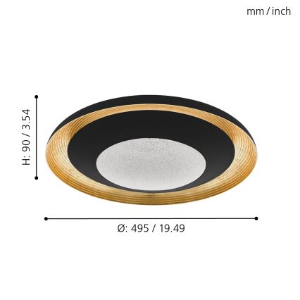 Eglo - LED Plafón regulable LED/24,5W/230V + control remoto