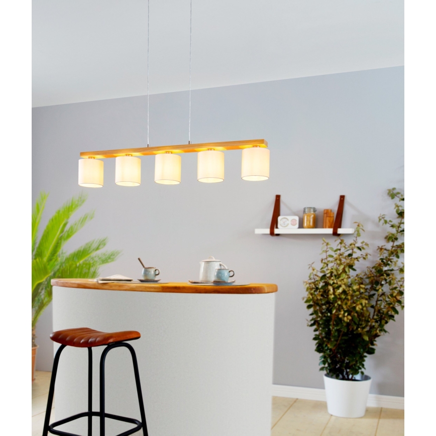 Eglo - Lámpara colgante 5xE27/28W/230V
