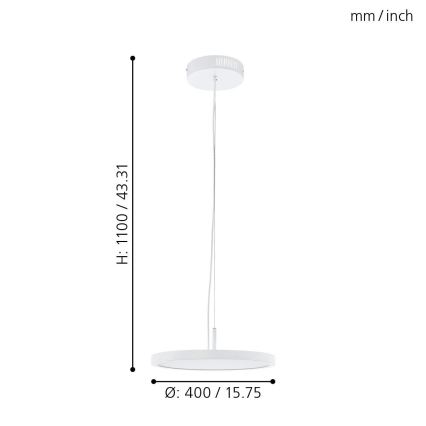 Eglo - Lámpara colgante LED RGB regulable CERIGNOLA-C LED/21W/230V + CR