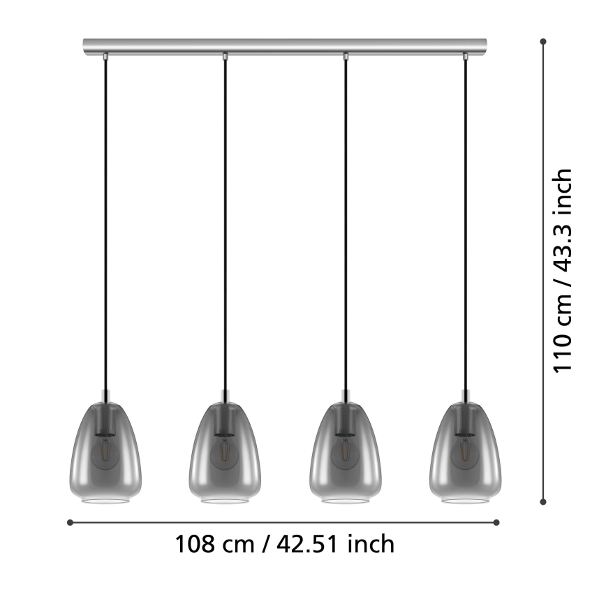 Eglo - Lámpara colgante 4xE27/40W/230V