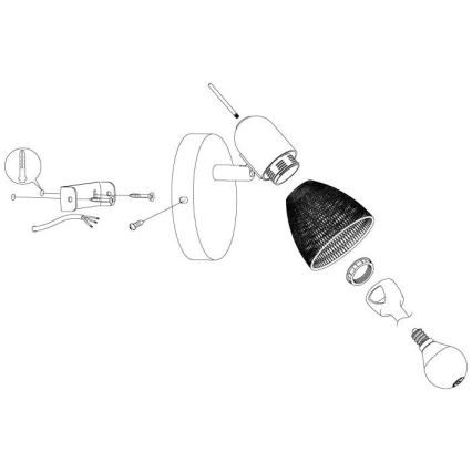 Eglo - Foco de pared 1xE14/28W/230V