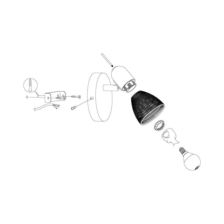 Eglo - Foco de pared 1xE14/28W/230V