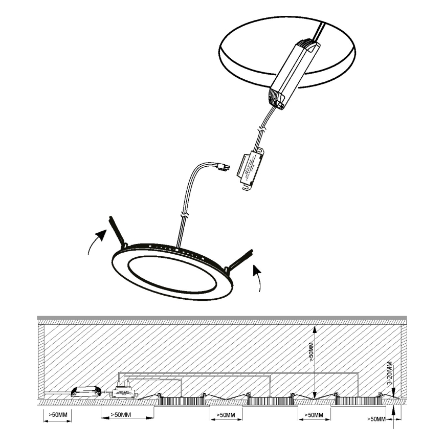 Eglo - SET 3x Lámpara empotrable de baño LED FUEVA 1xLED/2,8W/230V IP44 cromo brillante