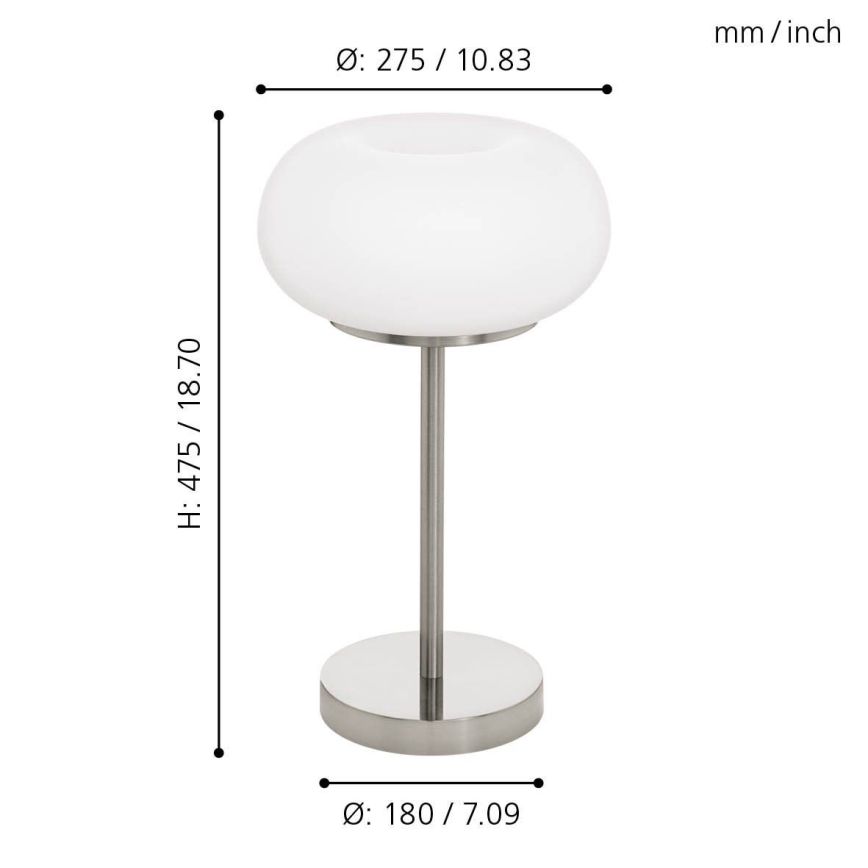Eglo - Lámpara de mesa LED RGB regulable OPTICA-C LED/16W/230V d. 27,5 cm