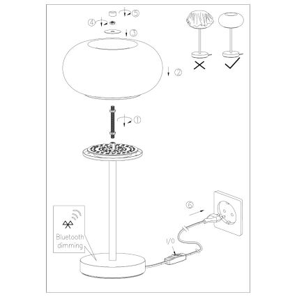 Eglo - Lámpara de mesa LED RGB regulable OPTICA-C LED/16W/230V d. 27,5 cm