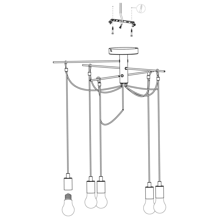 Eglo - Lámpara colgante 6xE27/60W/230V araña