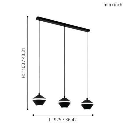 Eglo - Lámpara LED colgante 3xGU10/5W/230V