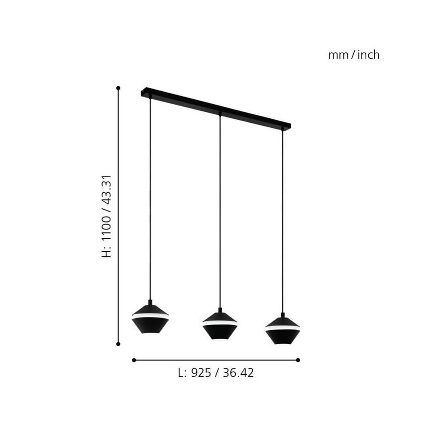 Eglo - Lámpara LED colgante 3xGU10/5W/230V