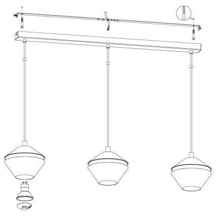 Eglo - Lámpara LED colgante 3xGU10/5W/230V