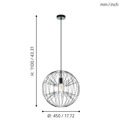 Eglo - Lámpara colgante 1xE27/60W/230V