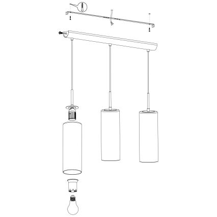 Eglo - Lámpara colgante 3xE27/15W/230V