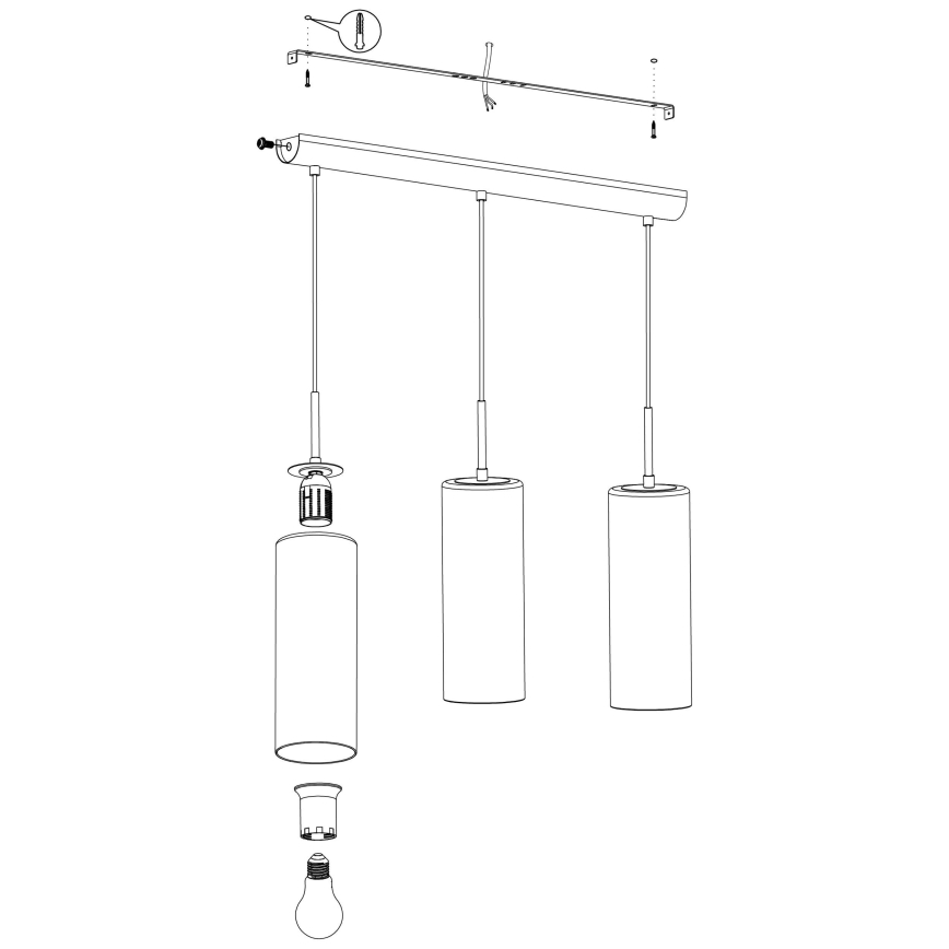 Eglo - Lámpara colgante 3xE27/15W/230V