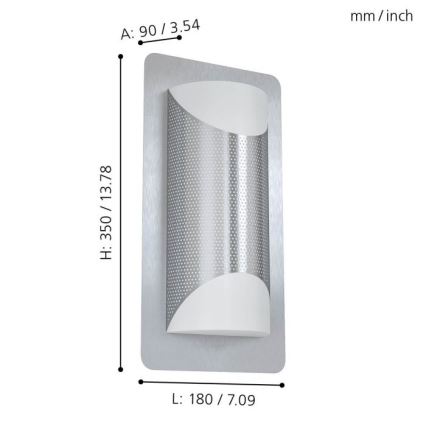 Eglo - Aplique de exterior 2xE27/10W/230V IP44