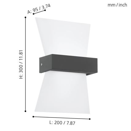 Eglo - Aplique LED para exterior LED/4,8W/230V IP44